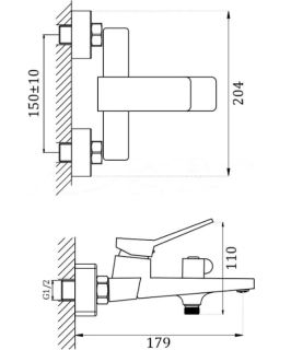 Смеситель для ванны Haiba HB60818 хром